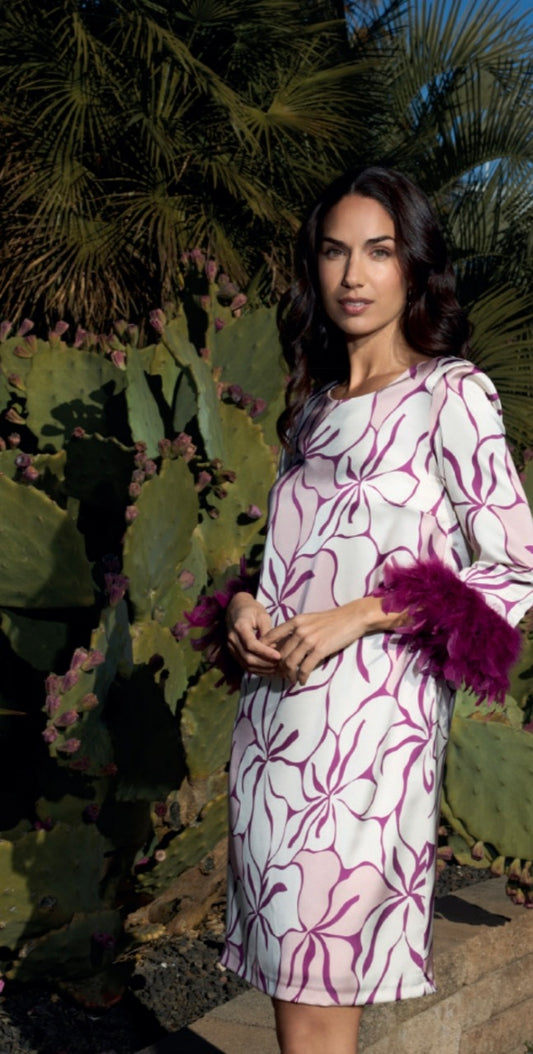 Burgundy And Blush Floral Dress
