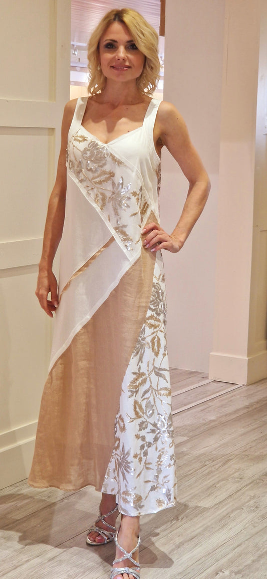 Cream And Gold Dress