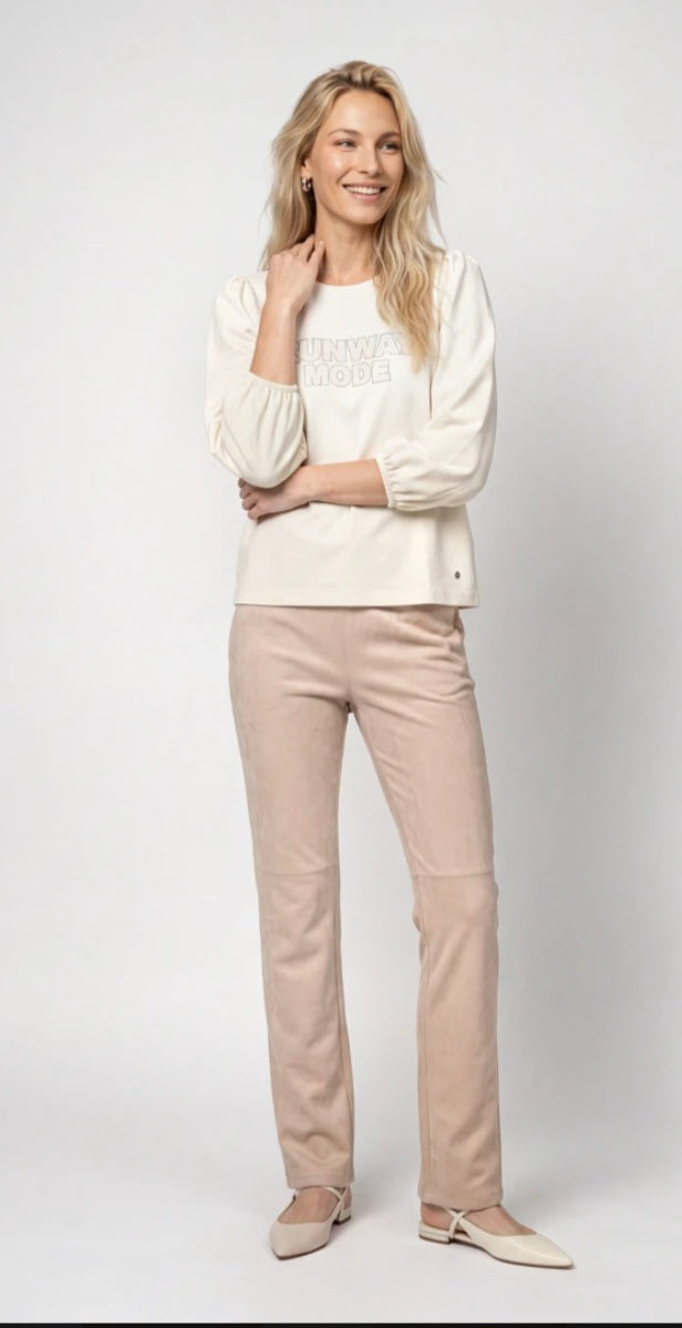 Cream Crystal Runway Top
