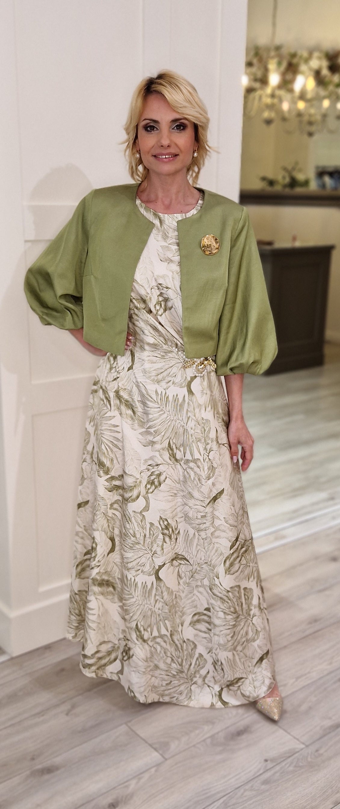 Olive 🫒 & Ivory Dress