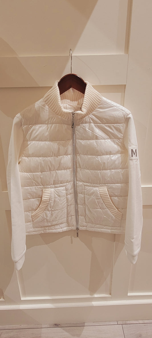 Off-White Quilted Jacket With Logo Patch