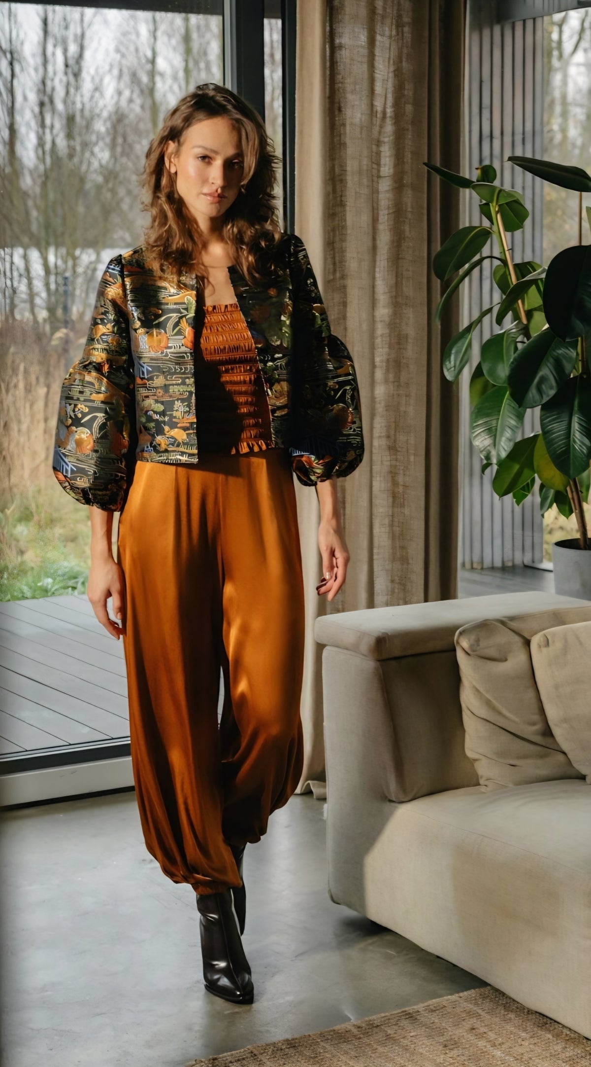 Claude Black Multicolour Cropped Jacket