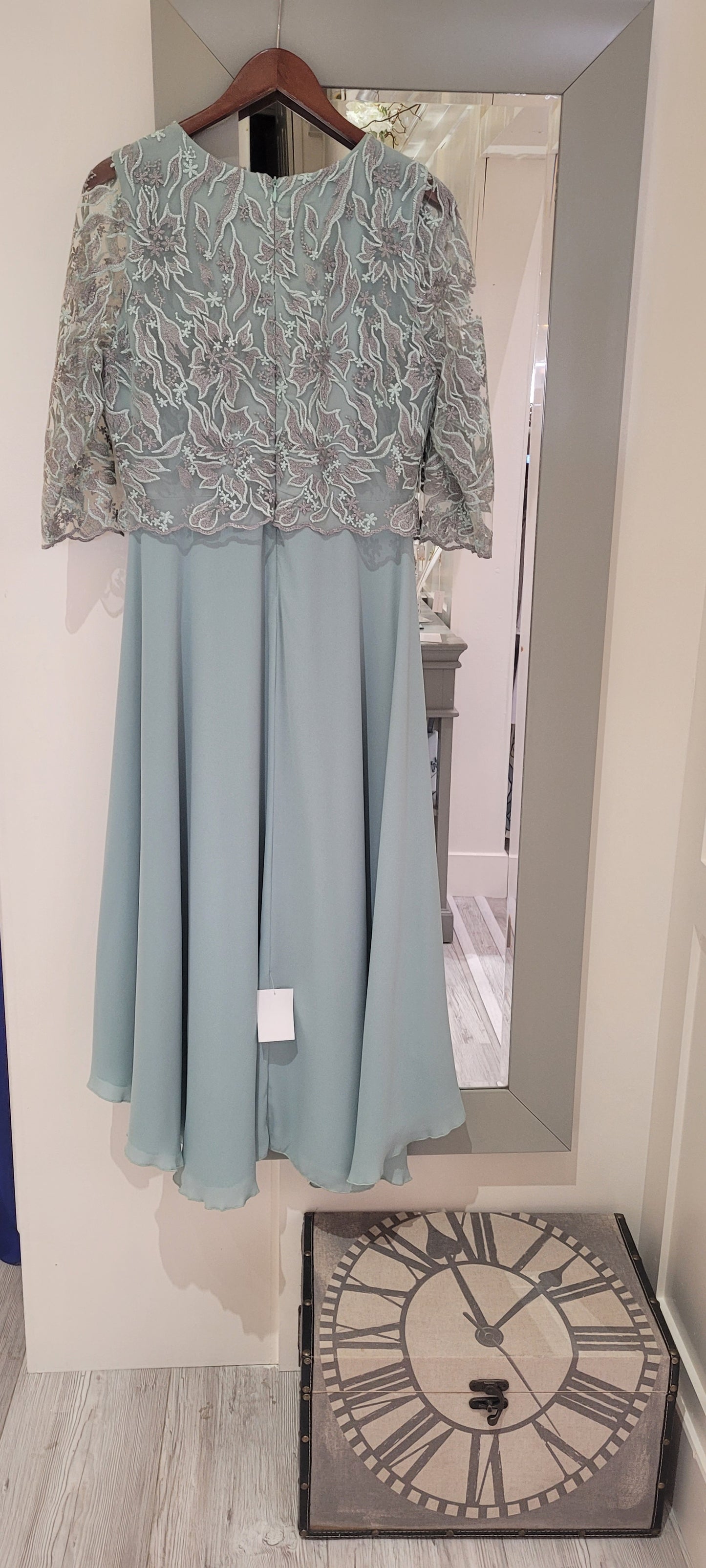 Mary Duck Egg Lace Dress