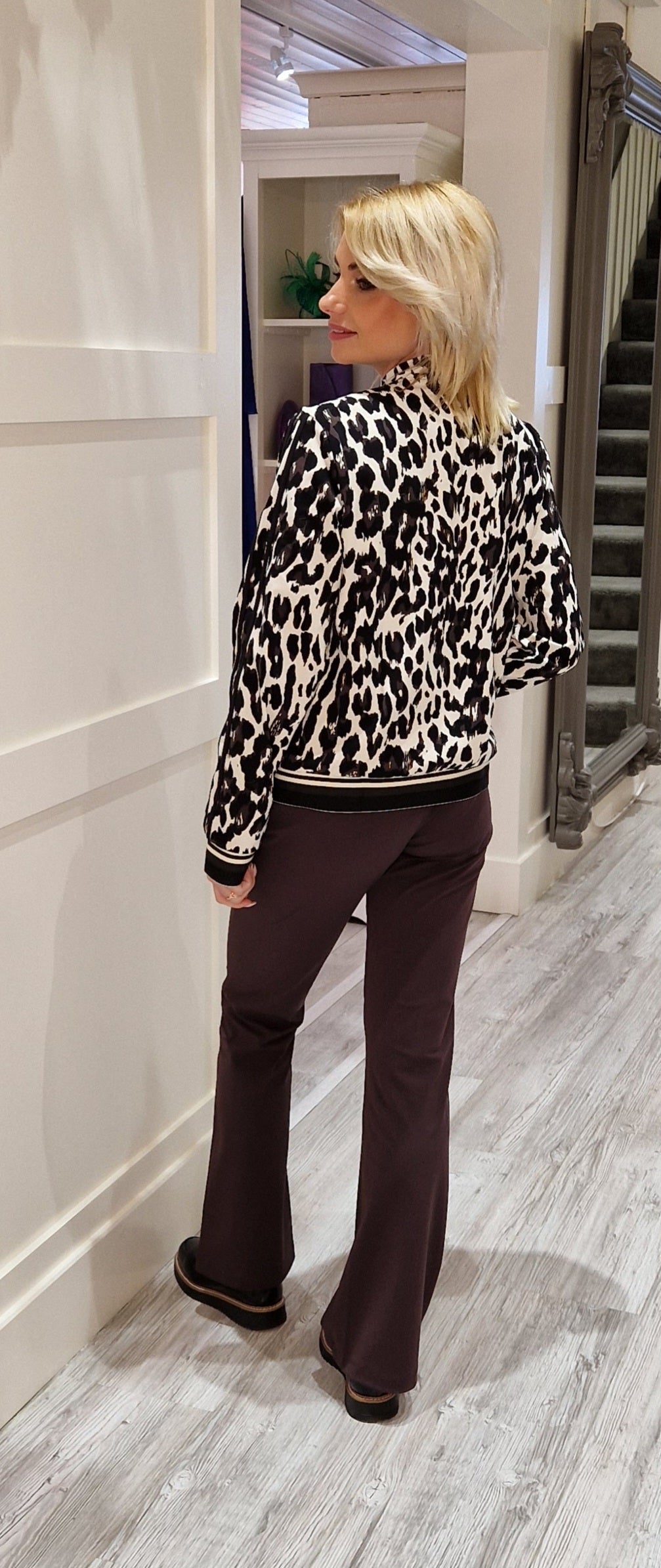 Black Espresso Leopard Print Jacket