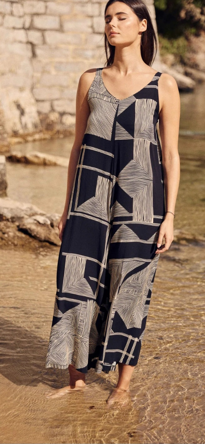 Black And Camel Jumpsuit