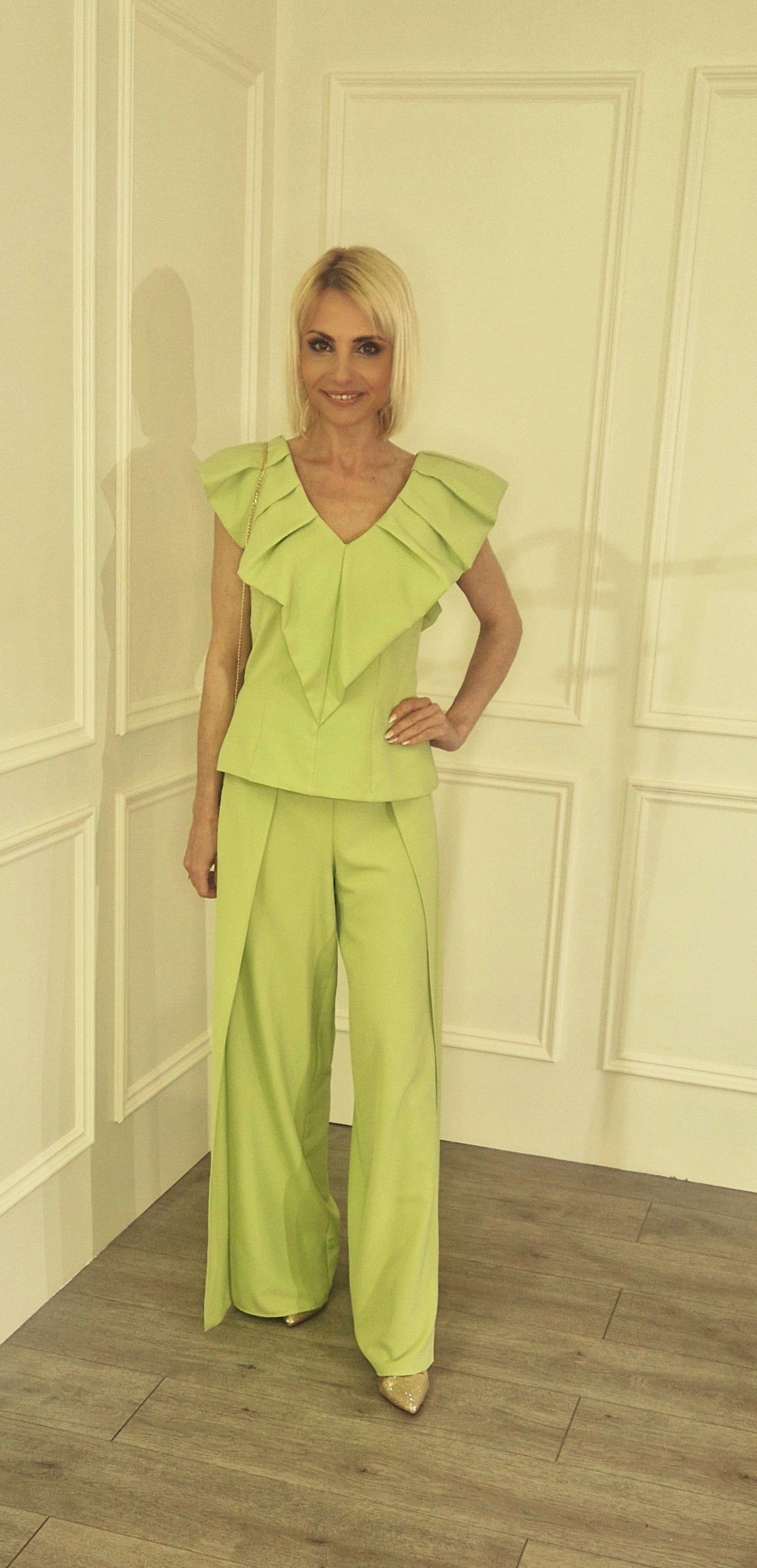 Pistachio Palazzo Trousers