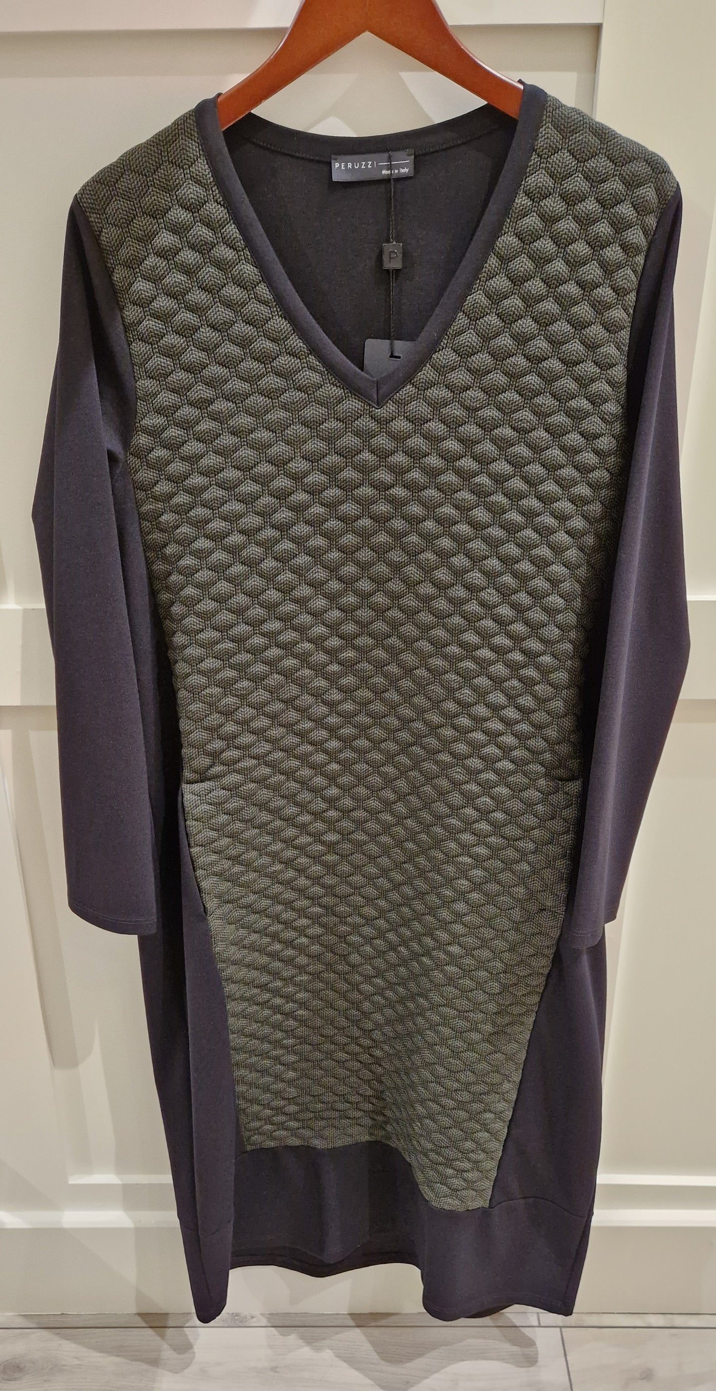 Black & Green Textured Dress