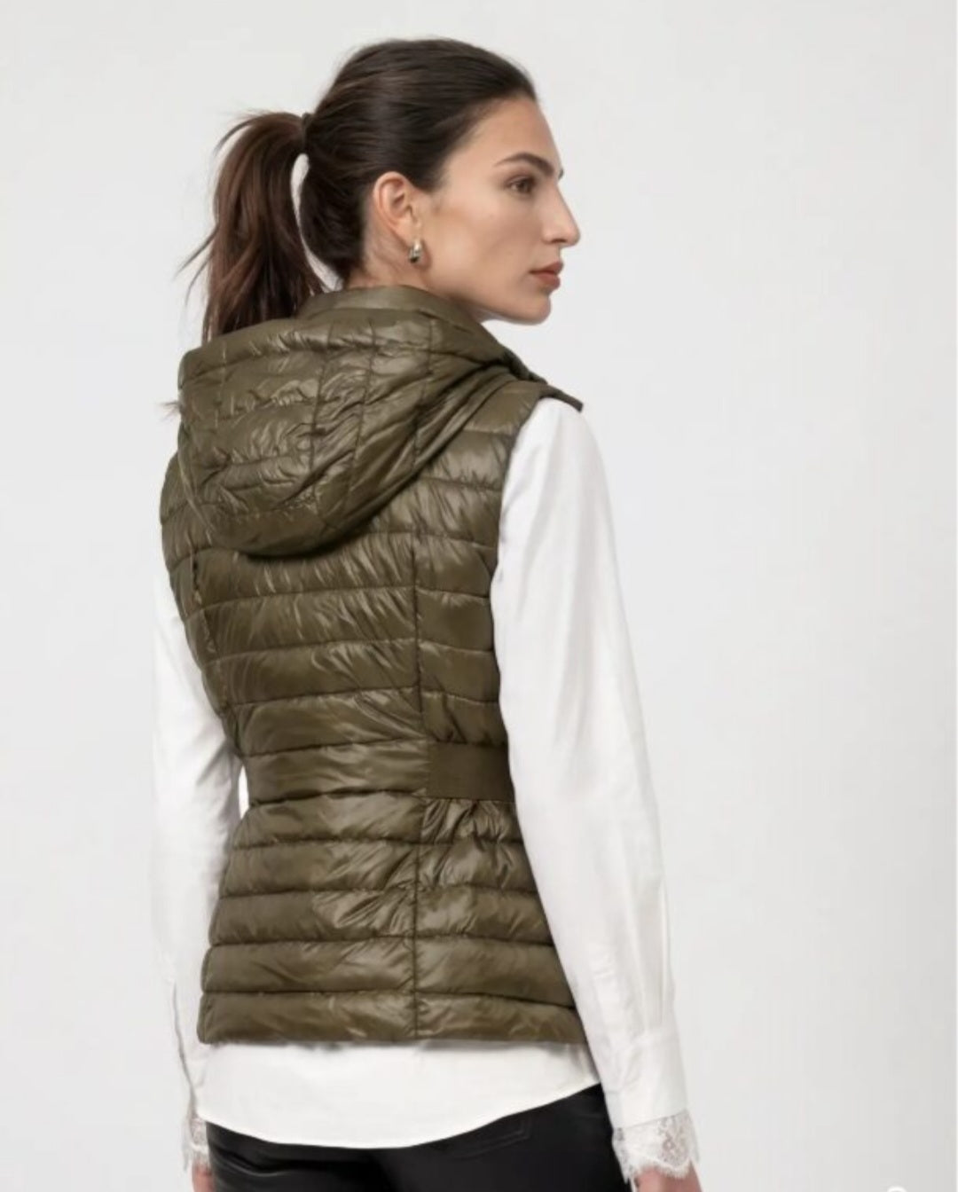 Olive Green Quilted Waistcoat