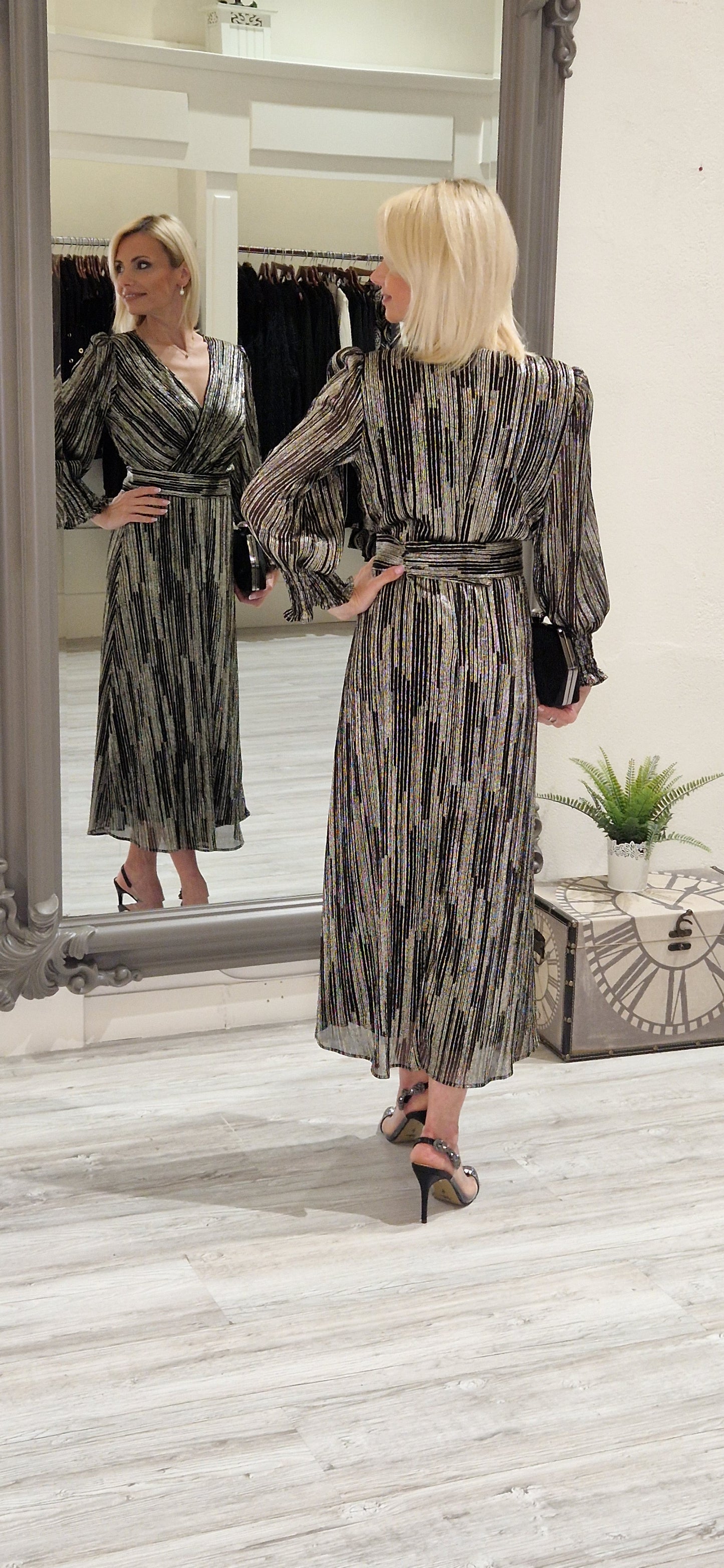 Black And Gold Shimmer Dress