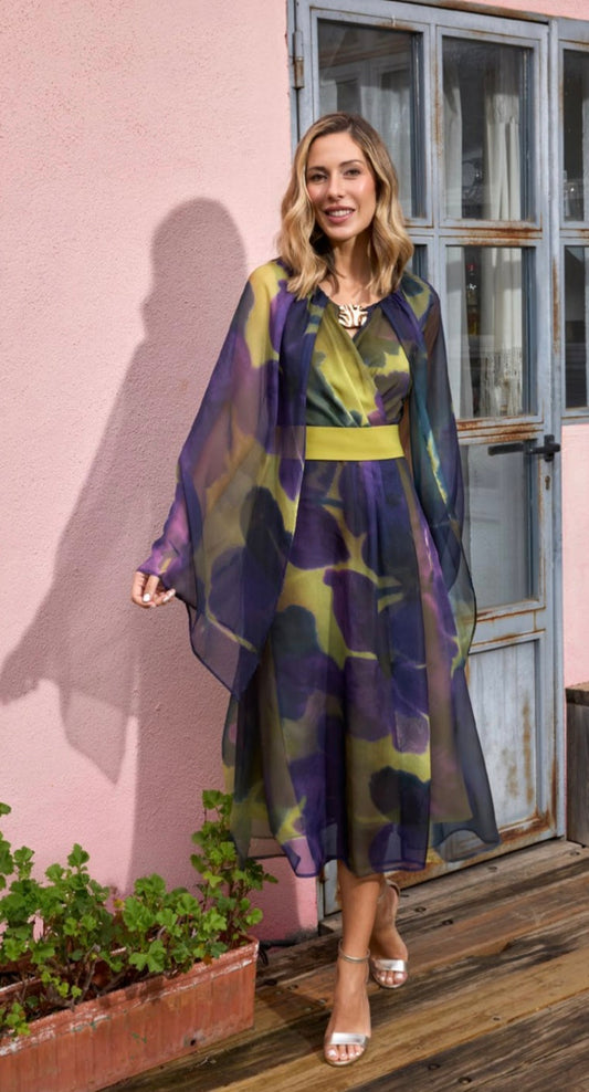 Ziva Purple/Lime  Multicolour Dress