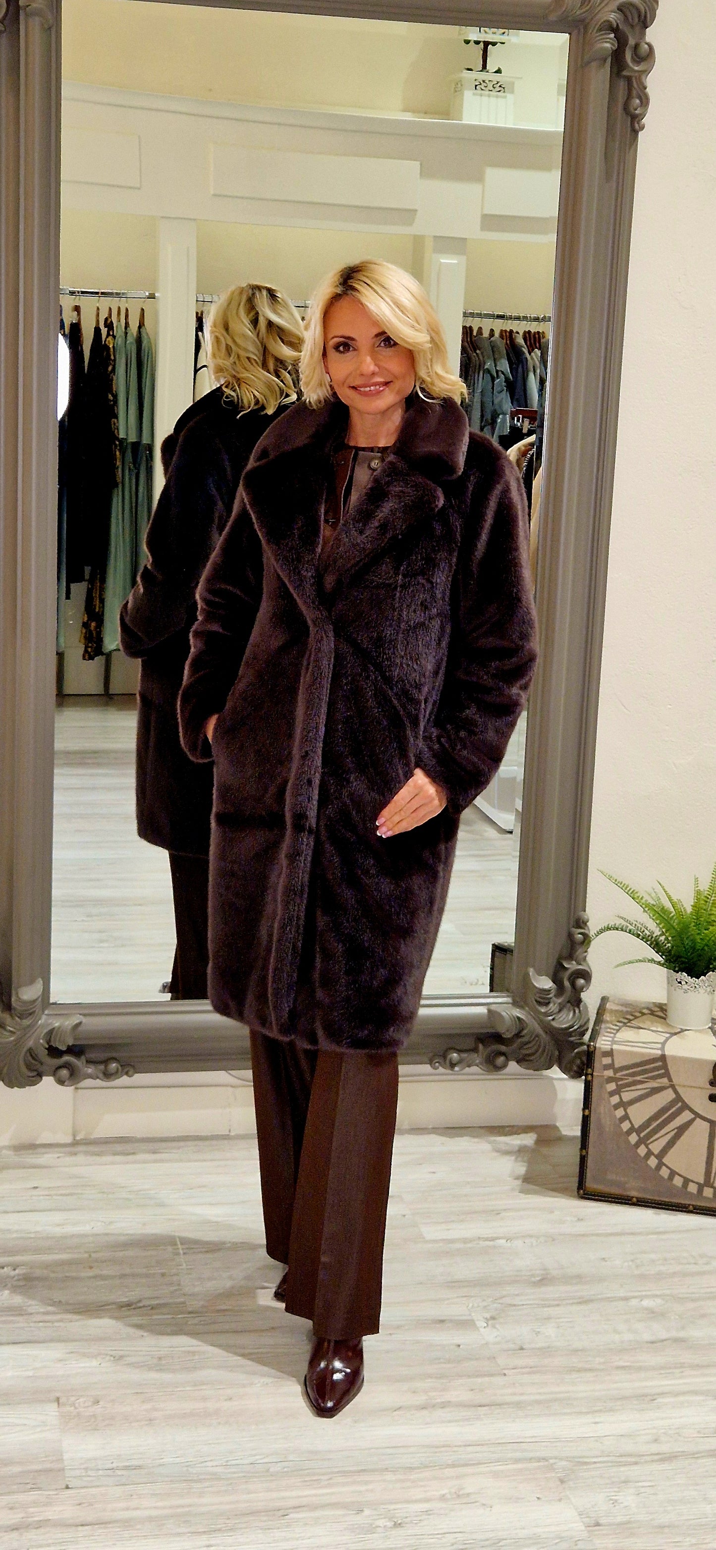 Brown faux fur Coat