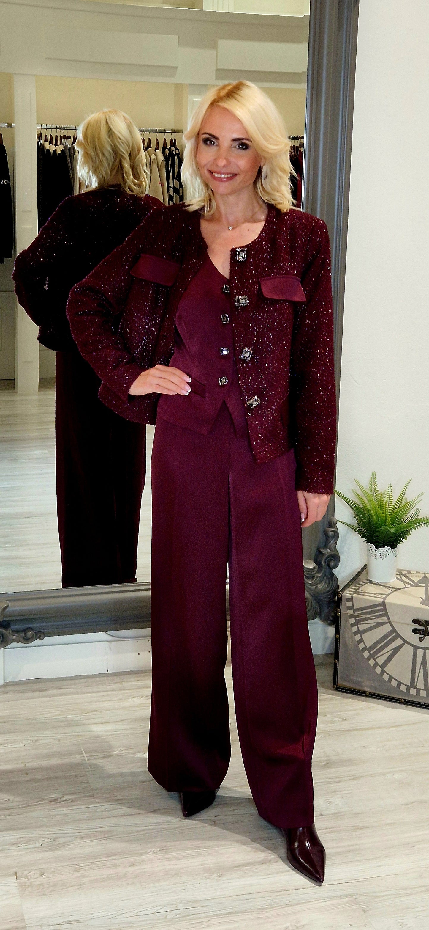 Burgundy Shimmer Jacket