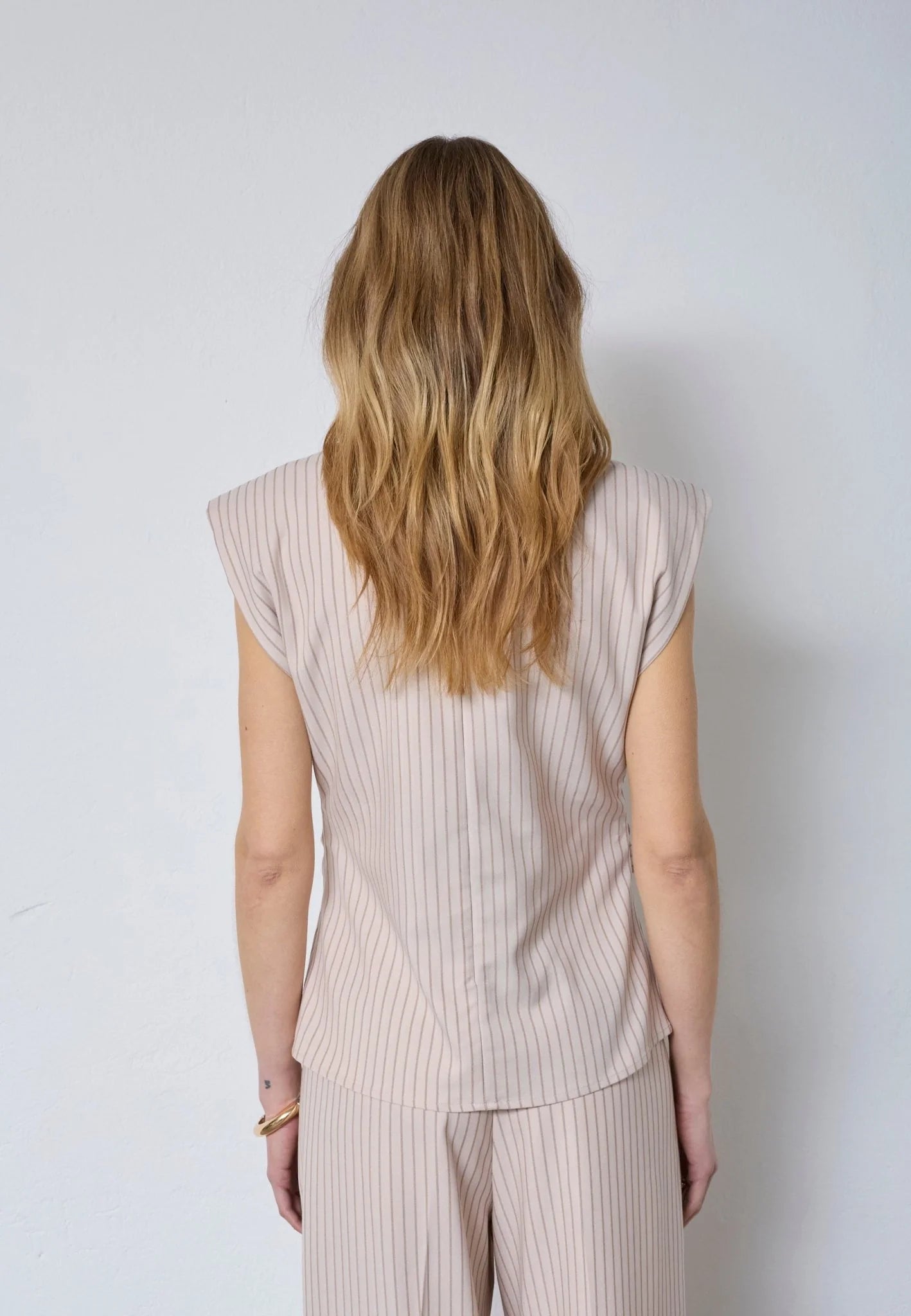 Salvie Pleat Top  Bone