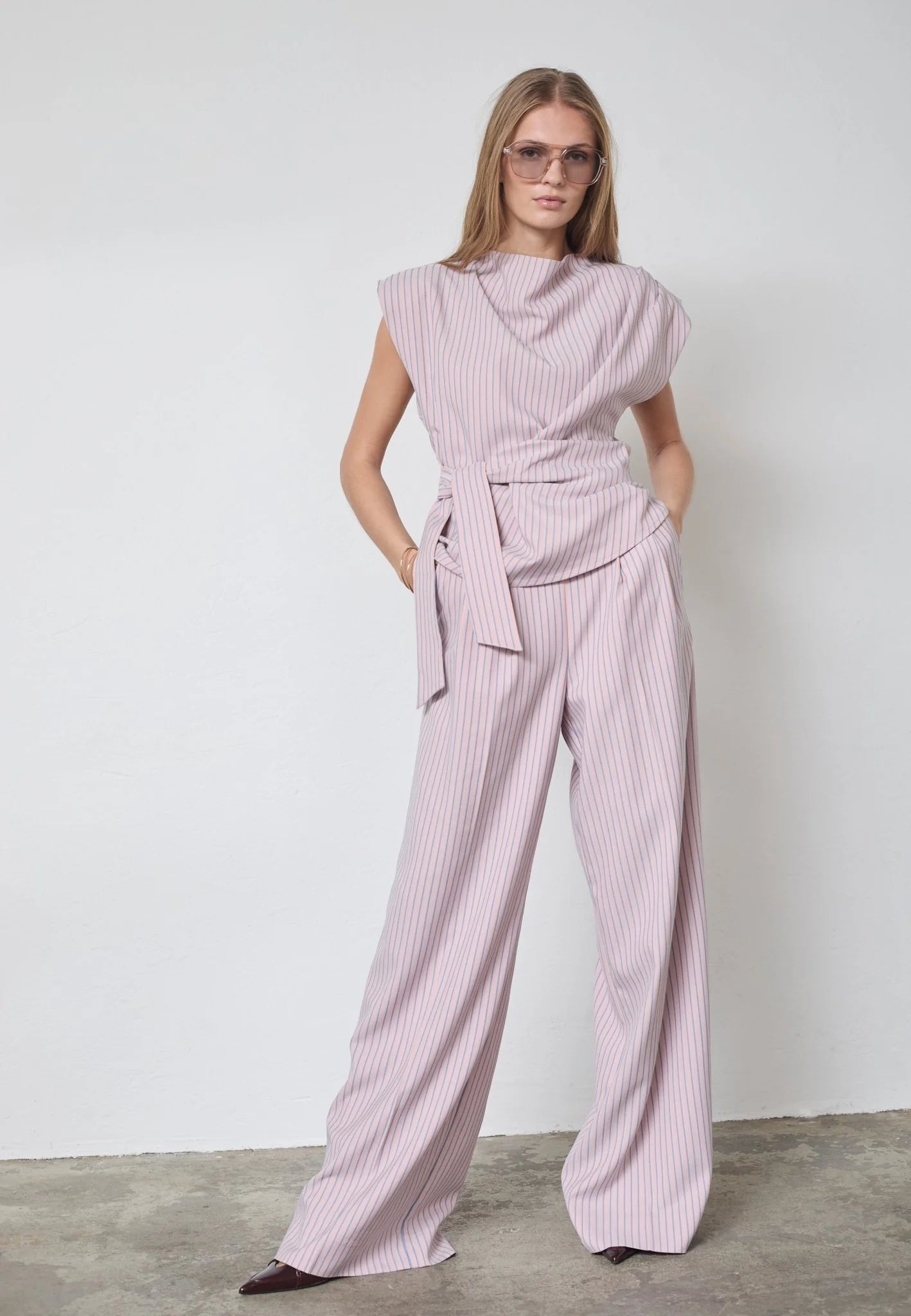 Salvie Pleat Top Rosa