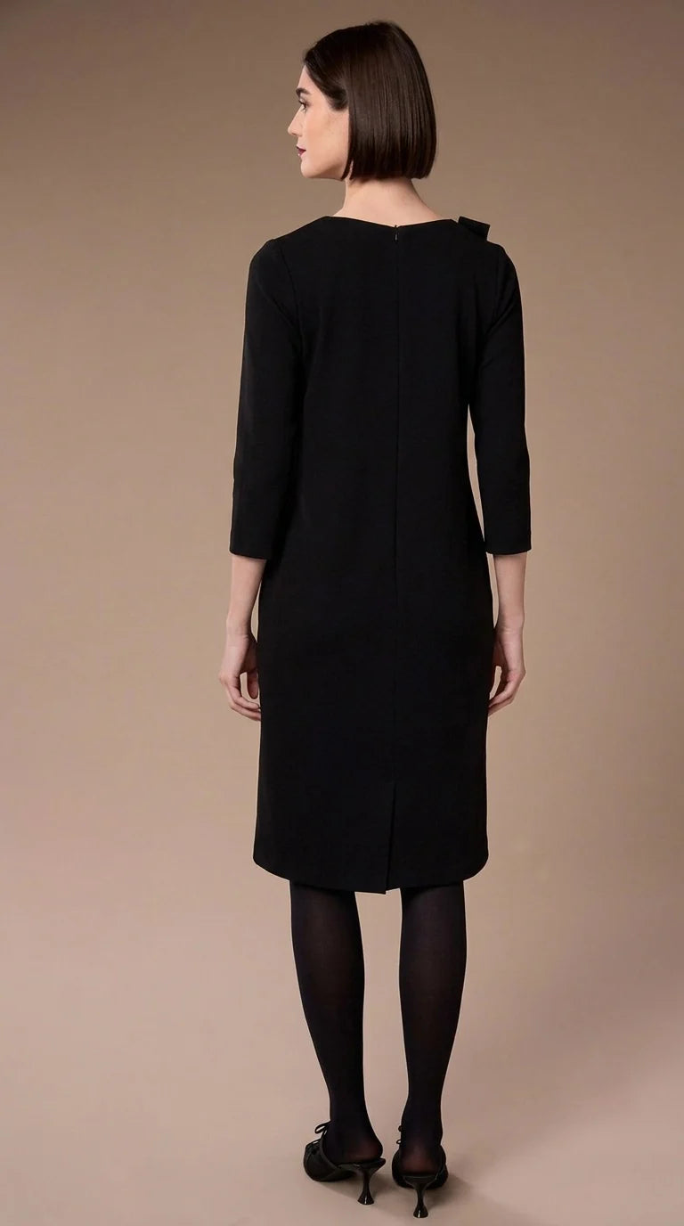 Black Shoulder Bow Dress