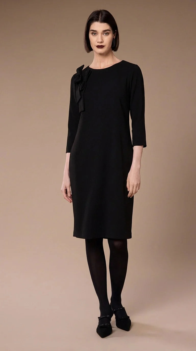 Black Shoulder Bow Dress