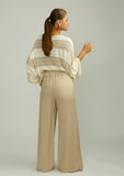 Cream And Beige Knit Top