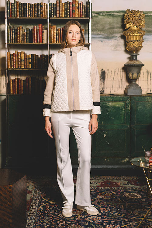 Two-tone Padded Jacket Convertible Into A Vest