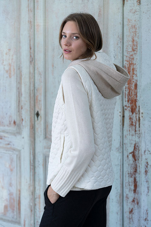 Two-tone Padded Jacket Convertible Into A Vest