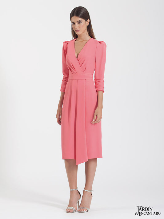 Coral Midi Dress