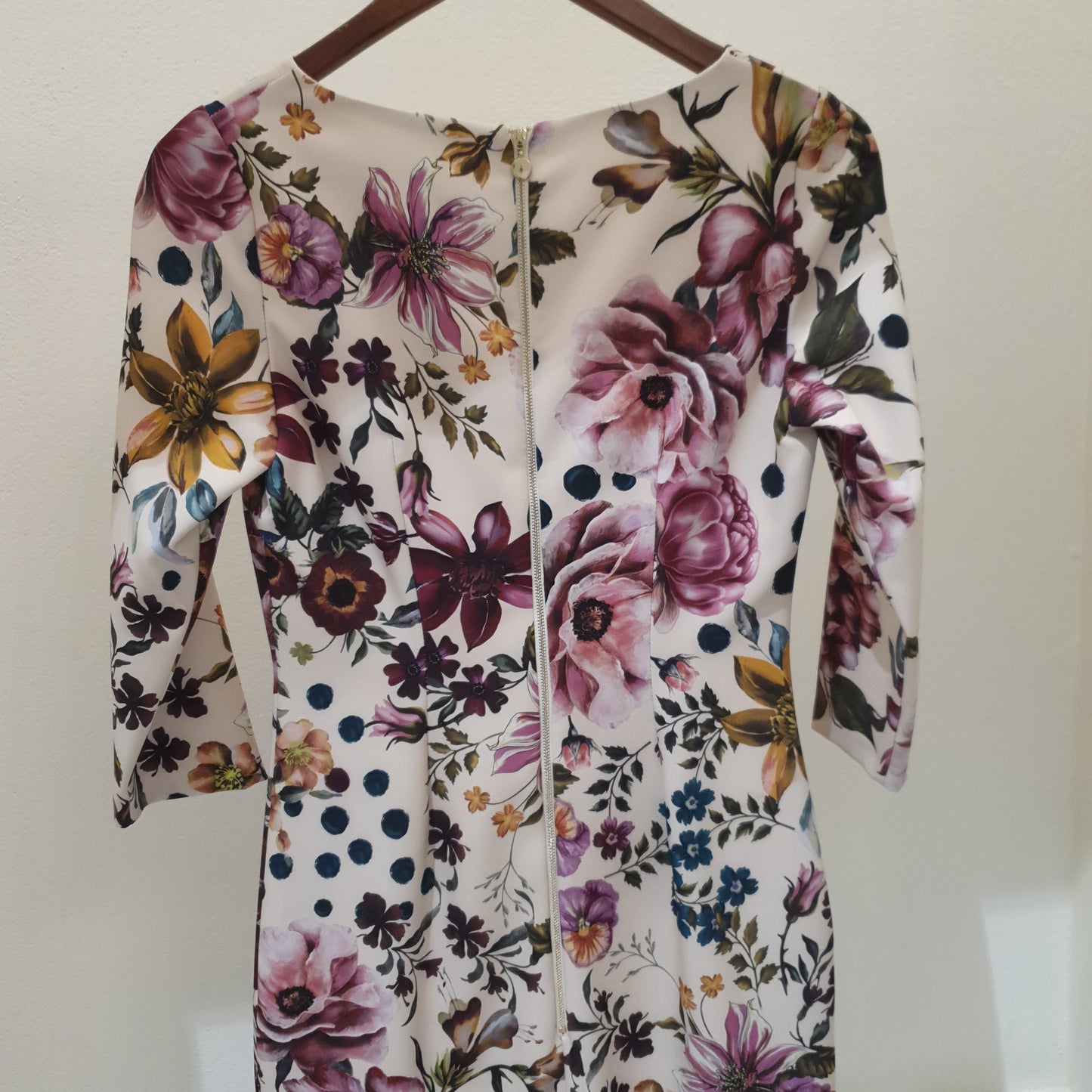 Cream Floral Print Dress