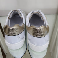 Willow White Leather Gold Sparkle Zip Detail Runner