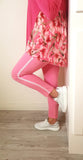Candy Pink Jeans with White Stripe