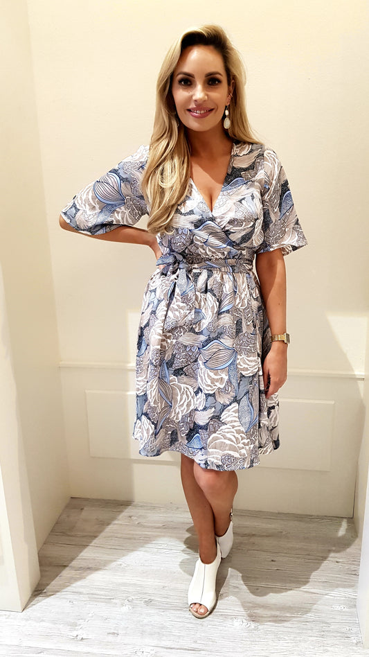 Blue Print Dress