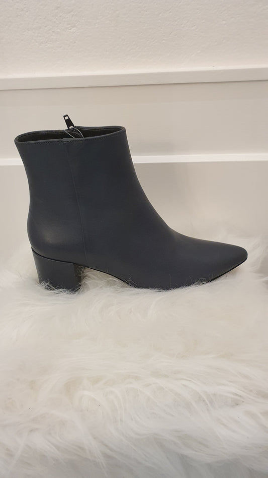 Grey Leather Ankle Boots