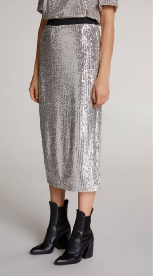 Champagne Sparkle Midi Skirt
