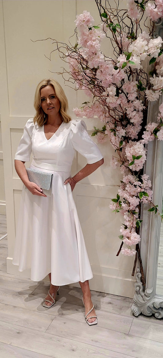 Marilyn Ivory Satin Dress