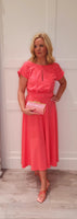 Ruby Coral Midi Dress