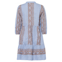 Light Blue Embroidered Dress