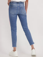Slim Fit Jeans With Stripes Denim