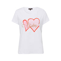 White T-Shirt With Heart Print