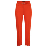 Orange Classic Pants With Belt