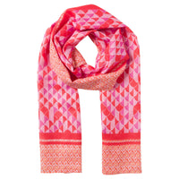 Pink Scarf With Graphic Print