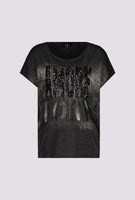 Black T-Shirt With Silver Shimmer