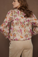 Beige Blouse With Flower Print