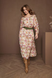 Beige Pastel Flower Print Dress