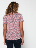 Pink/Navy Top With Flower Print