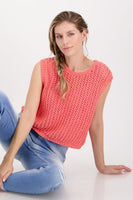 AJOUR PATTERN KNIT SLIPOVER IN ONE COLOUR