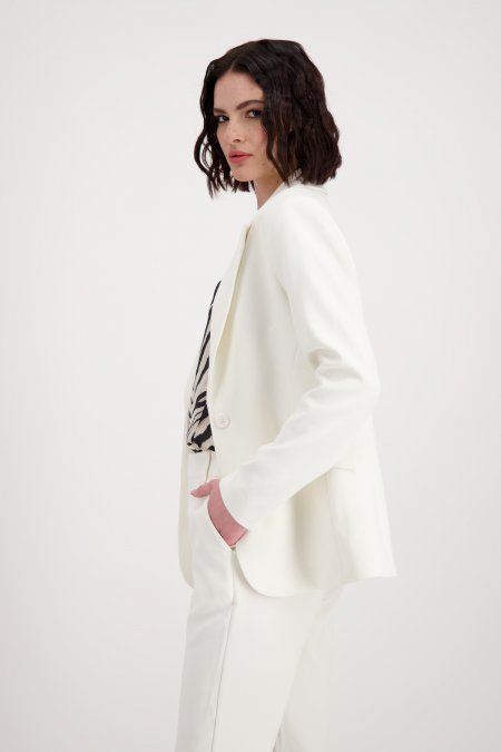 Cream Lapel Collar Blazer