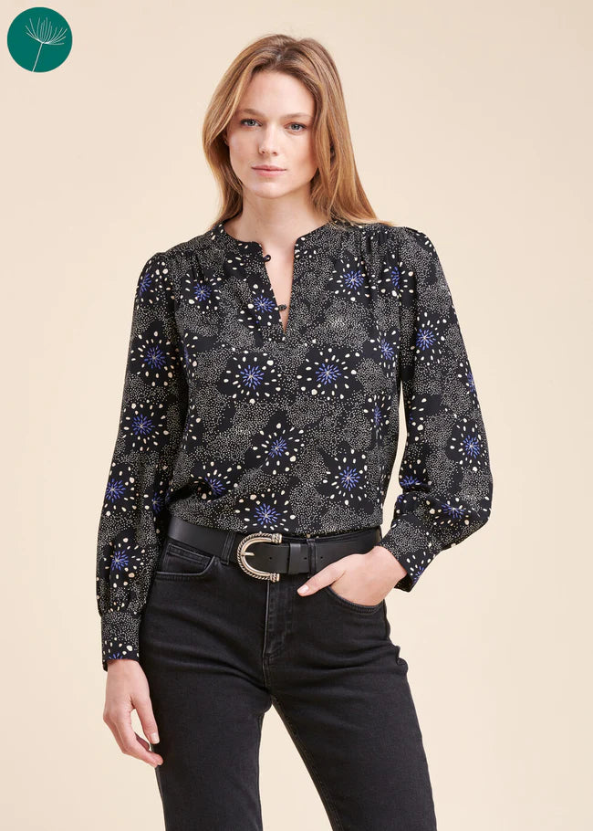 Navy Print Regina Top