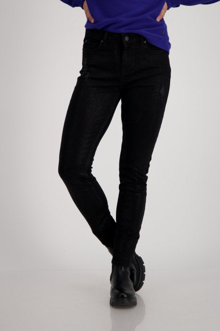 Black Embossed Jeans
