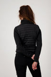 Black Quilted Jacket With Stand-Up Collar