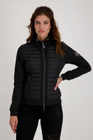 Black Quilted Jacket With Stand-Up Collar