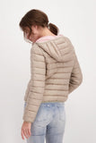 LIGHT QUILTED JACKET WITH HOOD Color: beige, taupe
