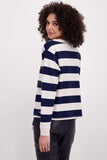 Beige And Navy Stripe Sweatshirt