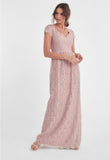 Kayla Blush Pink Lace long Dress
